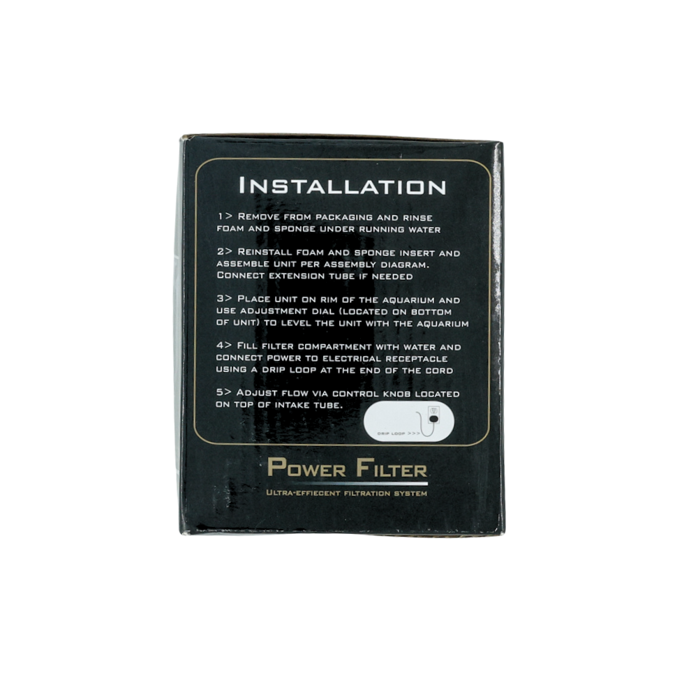 Aquarium Masters Power Filter installation instructions 