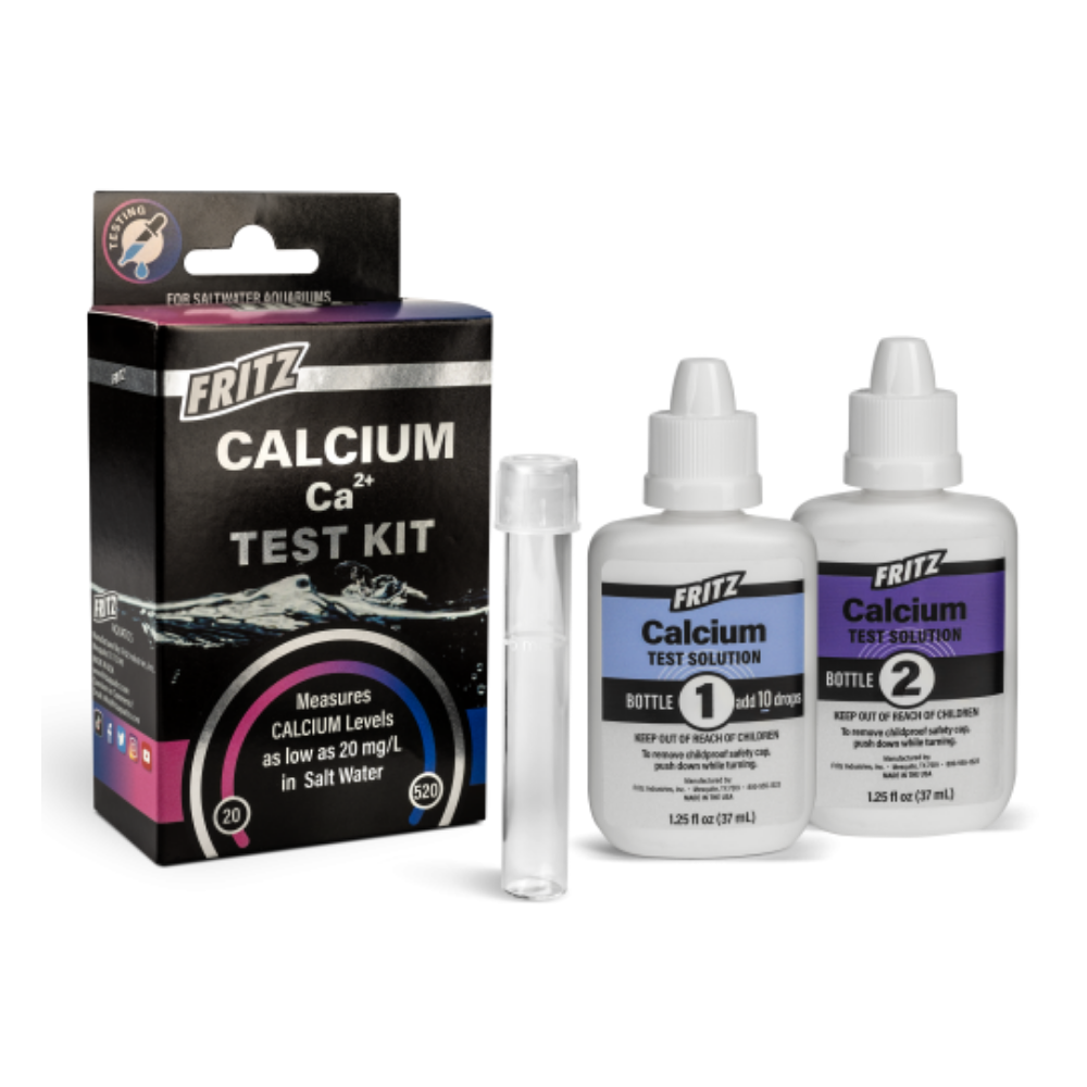 Calcium Liquid Test Kit box with dropper bottles and test tube