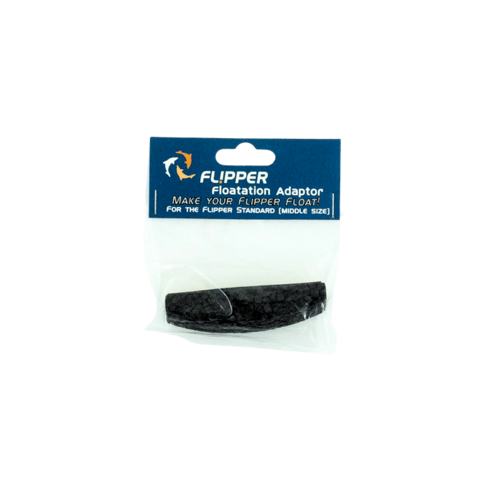 Flipper floatation adaptor with packaging on a white background