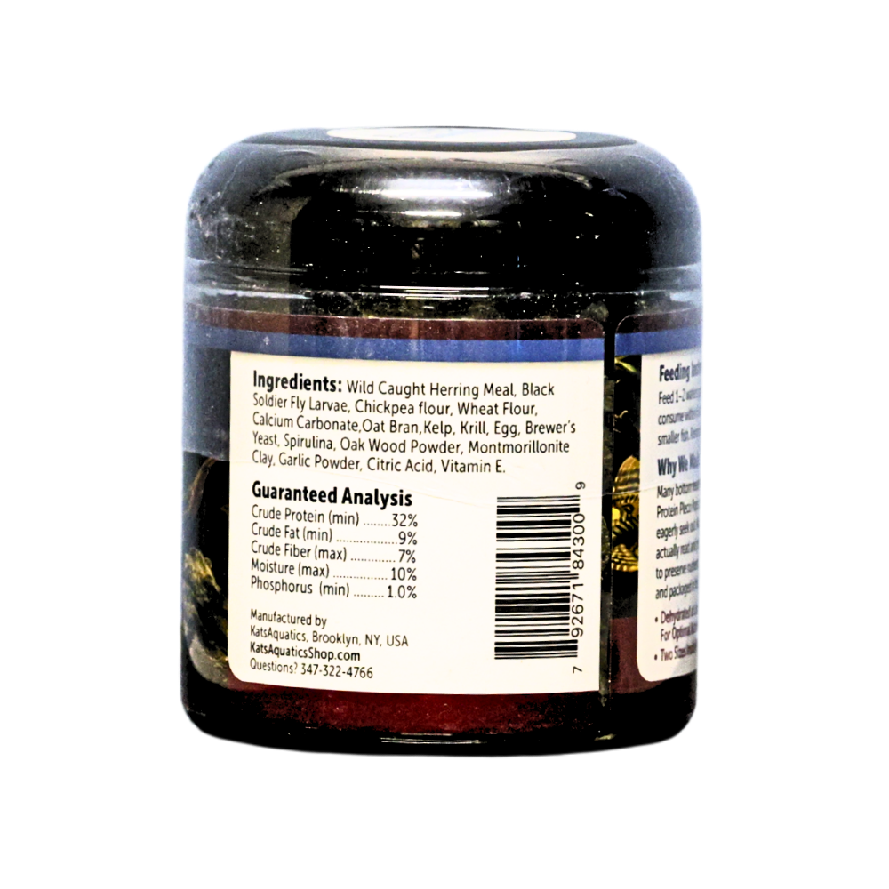 A jar of Protein Pleco Pops by KAts Aquatics 