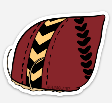 Red Racer Nerite Snail Decal Sticker