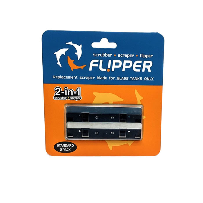 Flipper Cleaners - 2 in 1 Scrubber Scraper Replacement Blade (GLASS ONLY) (2 pack)