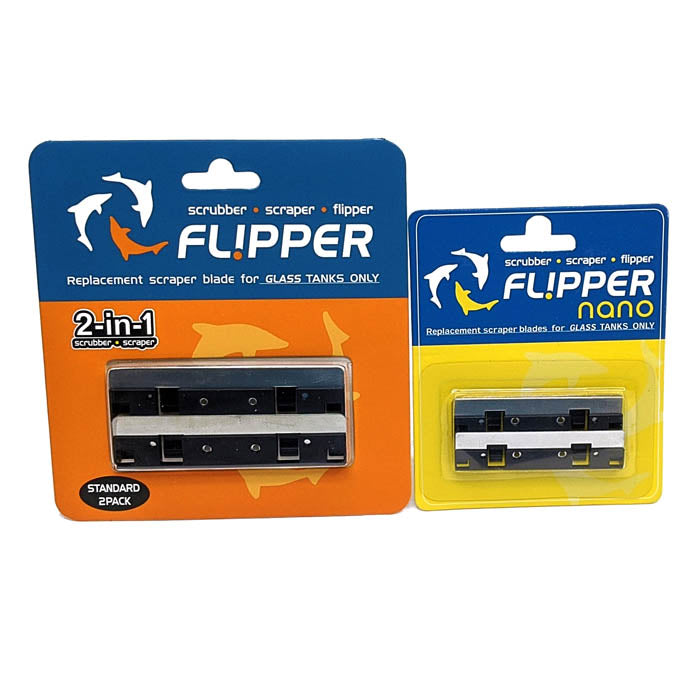 Flipper Cleaners - 2 in 1 Scrubber Scraper Replacement Blade (GLASS ONLY) (2 pack)